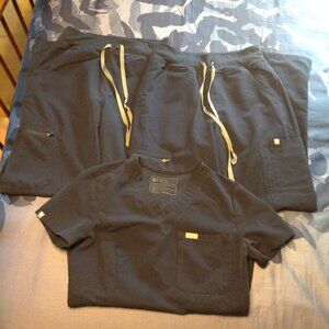 Figs Technical Collection Yola Scrubs Pants Set & Top Shirt Navy Blue XXS Lot